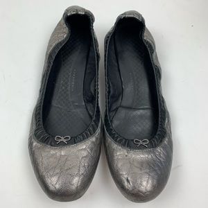 Anya Hindmarch Silver Ballet Flats 39